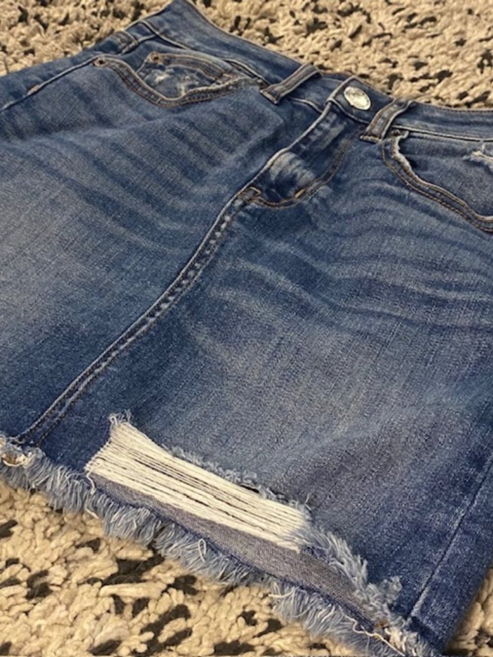 American Eagle Outfitters Distressed Denim Mini Skirt Size 0